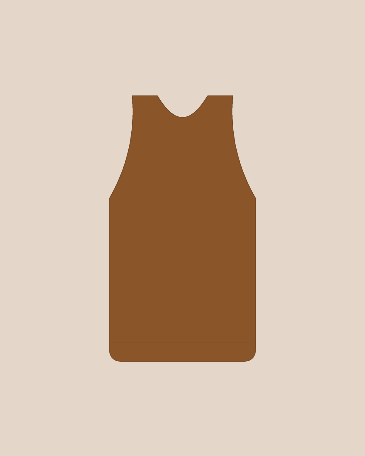 Deep skin-tone vest for men, front view
